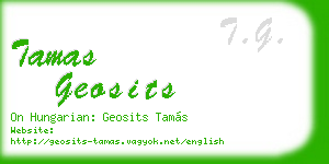 tamas geosits business card