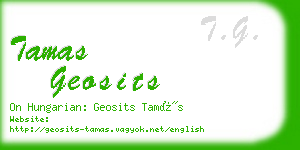 tamas geosits business card